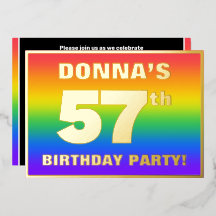 57. Geburtstagsparty: Spaß, farbenfrohe Regenbogen