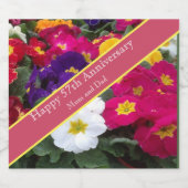 57. Hochzeitstag Buntes Polyanthus Schaumweinetikett (Einzelnes Label)