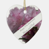 57. Hochzeitstag Rosa Rhododendron Keramik Ornament (Rechts)