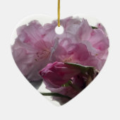 57. Hochzeitstag Rosa Rhododendron Keramik Ornament (Hinten)