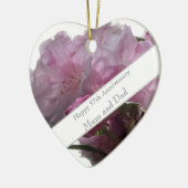 57. Hochzeitstag Rosa Rhododendron Keramik Ornament (Links)