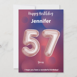 57 Jahre alte Happy Birthday Card