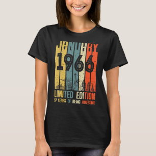 57 Jahre alte Vintage Januar 1966 Geburtstag Männe T-Shirt