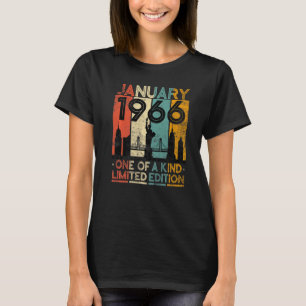 57 Jahre alte Vintage Januar 1966 Geburtstag Männe T-Shirt