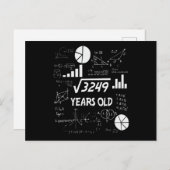 57 Jahre alter Tag Mathematiklehrer 57. Geburtstag Postkarte (Vorne/Hinten)