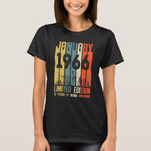 57 Jahre Vintager Januar 1966 Geburtstag Männer Wo T-Shirt