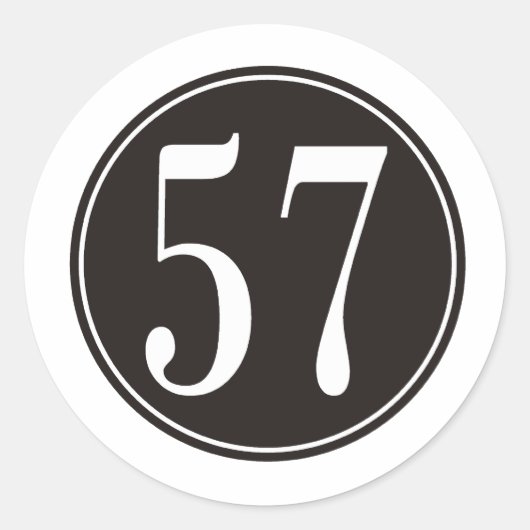 57 Schwarzer Kreis Runder Aufkleber (Vorderseite)