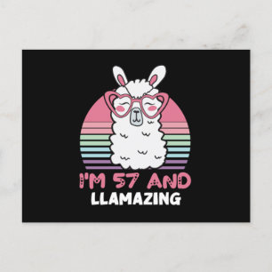 57 Year Old Bday Llamazing 57th Birthday Llama Postkarte