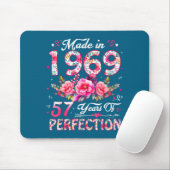 57 Year Old Made In 1969 Floral 57th Birthday Wome Mousepad (Mit Mouse)