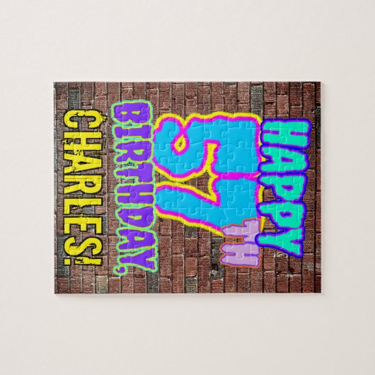 57th Birthday Fun, Urban Graffiti Puzzle (Horizontal)