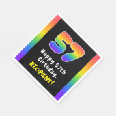 57th Birthday: Rainbow Spectrum # 57, Custom Name Serviette (Ecke)