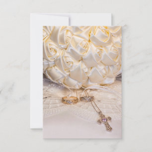 5807-Bouquet mit Rings und Cross Einladung