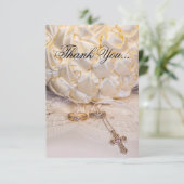 5807-Bouquet, Rings & Cross Dankeskarte (Stehend Vorderseite)