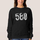 580 Area Code Lawton OK Mobile Telephone Area Code Sweatshirt (Vorderseite)