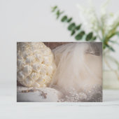 5882-Bouquet mit Rings, Veil und Cross Einladung (Stehend Vorderseite)