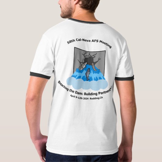 58. Cal-Neva Meeting T - Shirt mit Trim (Schwarz voll)