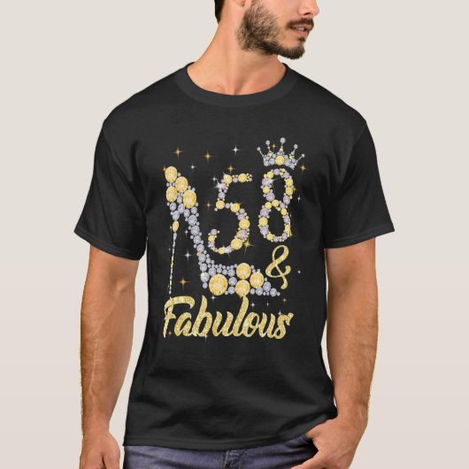 58 & fabulous 58 Years Old 58 th Birthday Diamond T-Shirt (Vorderseite)