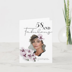 58 & Fantastische Orchideen-Foto-Geburtstagskarte Karte