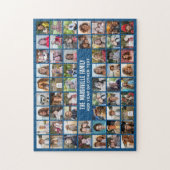58 Foto-Collage-Raster mit Text - blau Puzzle (Vertikal)
