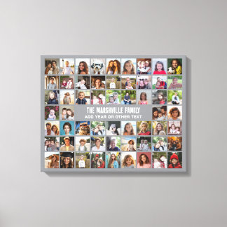 58 Foto-Collage-Raster mit Text - grau Leinwanddruck