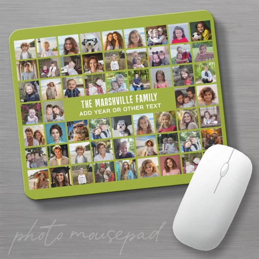 58 Foto-Collage-Raster mit Text - Grün Mousepad
