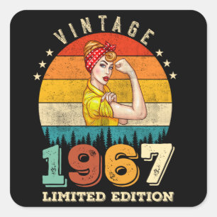 58. Geburtstag 1967 Vintage 58. Geburtstag Frauen Quadratischer Aufkleber