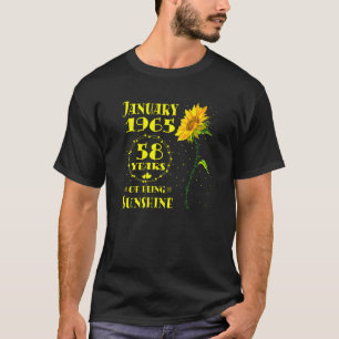 58. Geburtstag 58 Jahre Alte Sonnenblume Geboren J T-Shirt