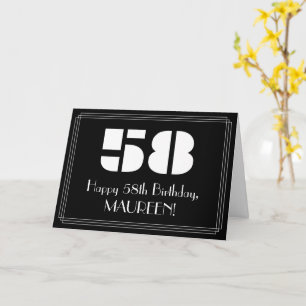 58. Geburtstag: Art Deco Inspiriert Look "58" & Na Karte