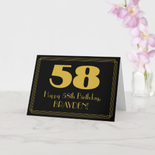 58. Geburtstag: Art Deco Inspiriert Look "58" & Na Karte