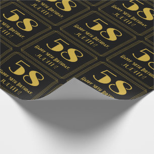 58. Geburtstag ~ Art Deco inspiriertes Aussehen "5 Geschenkpapier