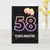 58. Geburtstag Balloons und Confetti Karte (Gelbe Blume)