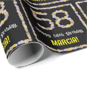 58. Geburtstag: Blumennummer, Individuelle Name, B Geschenkpapier (Rolleneckpunkt)