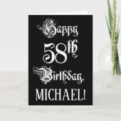 58. Geburtstag: Extravagant, Elegantes Script + In Karte (Vorderseite)