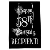 58. Geburtstag: Extravagant, Elegantes Script + In Mittlere Geschenktüte (Rückseite)