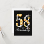 58. Geburtstag High Heel Shoes Crown Diamond Karte (Vorderseite/Rückseite Beispiel)