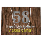 58. Geburtstag: Inspirierter Country Western Look, Große Geschenktüte (Rückseite)