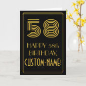 58. Geburtstag: Kunst-Deko inspirierter Blick "58" Karte (Gelbe Blume)