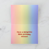 58. Geburtstag: Regenbogentext, benutzerdefinierte Karte (Innenseite)