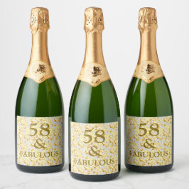 58. Geburtstag Schaumweinetikett