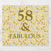 58. Geburtstag Schaumweinetikett (Einzelnes Label)