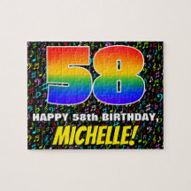 58. Geburtstag — Spaß, farbenfrohe Musiksymbole & 