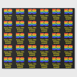 58. Geburtstag: Spaß, farbenfroher Regenbogen Insp Geschenkpapier
