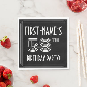 58. Geburtstagsparty: Art-Déco-Stil + Individuelle Serviette