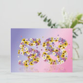 58. Geburtstagsparty mit Blumenbriefen Einladung (Stehend Vorderseite)