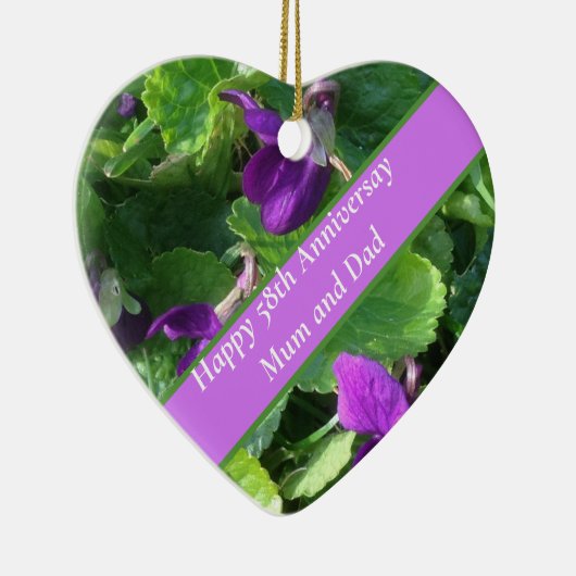 58. Hochzeitstag Keramik Ornament (Rechts)