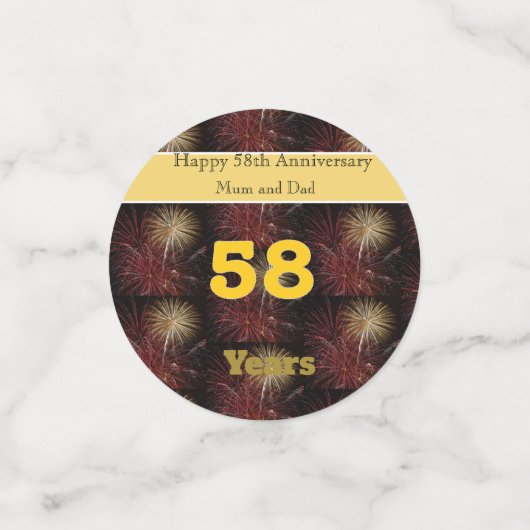 58. Hochzeitstag Konfetti (Klein Vorderseite)