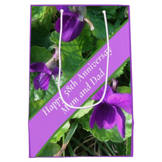 58. Hochzeitstag Mittlere Geschenktüte (Rückseite)