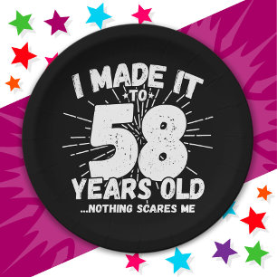 58 Jahre alt Sarcastic Meme Funny 58. Geburtstag Pappteller