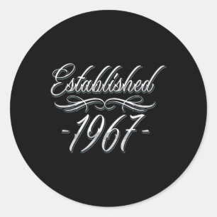 58 Jahre alt Tattoo Lover 1967 58. Geburtstag Runder Aufkleber