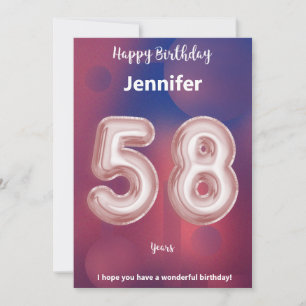 58 Jahre alte Happy Birthday Card